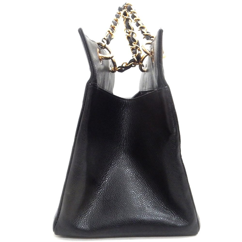 PRISTINE! CHANEL BLACK CAVIAR SKIN TOTE BAG!! WOW! - Picture 4 of 13